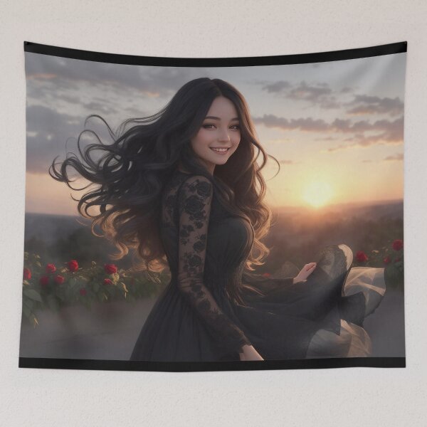 Item preview, Evening scenery with emo girl designed and sold by theCutestthings.