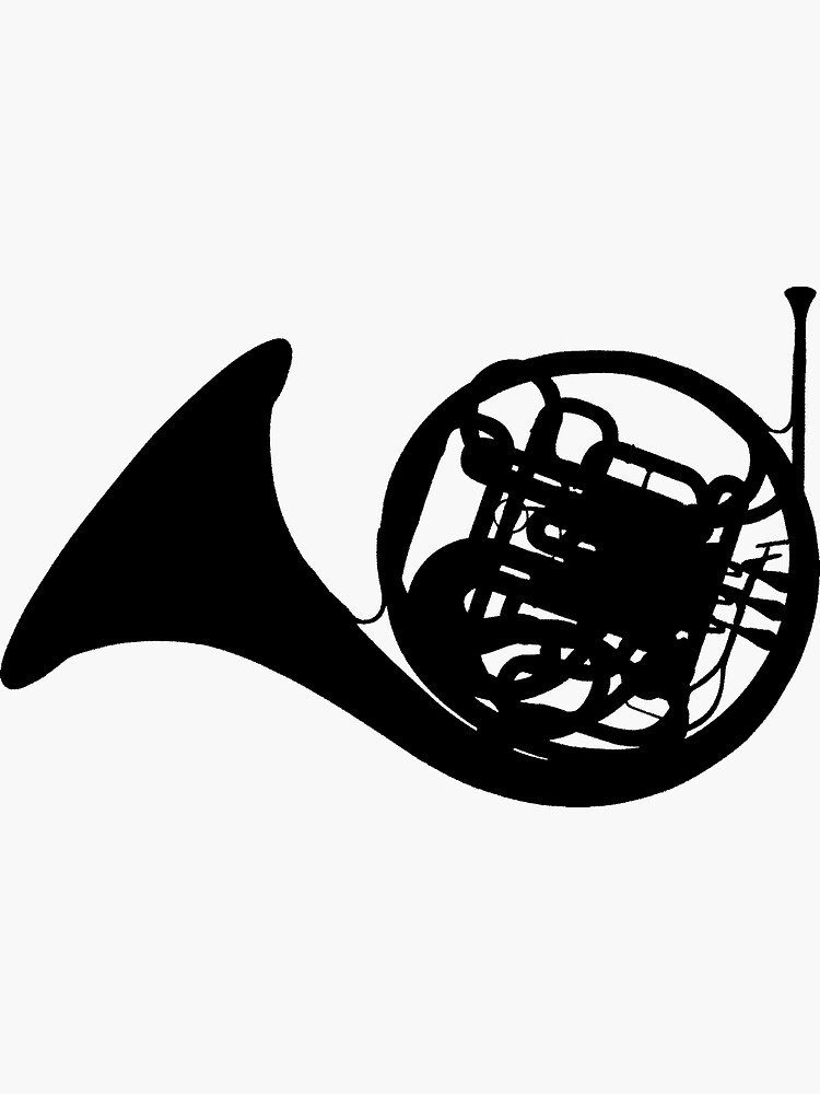 "French Horn Silhouette" Sticker by Scott-Scheun | Redbubble