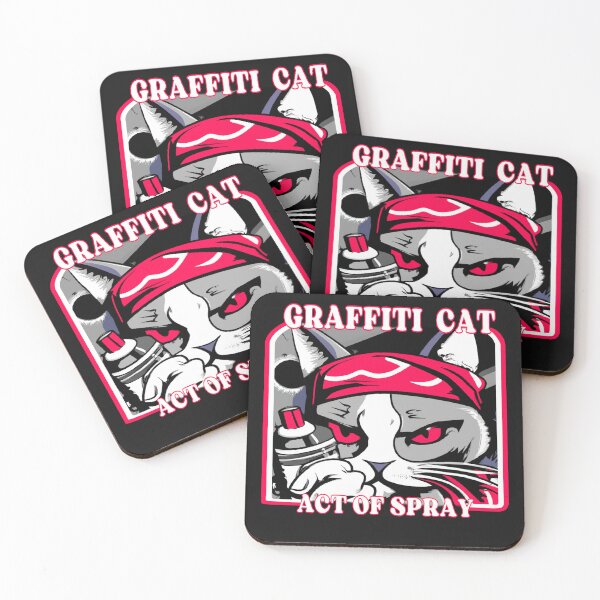 Item preview, Graffiti cat act of spray  designed and sold by Eolithic.
