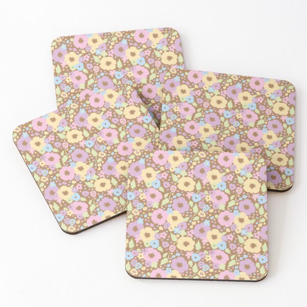 Item preview, BROWN PASTEL BOHO MODERN FLOWERS designed and sold by blomastudios.