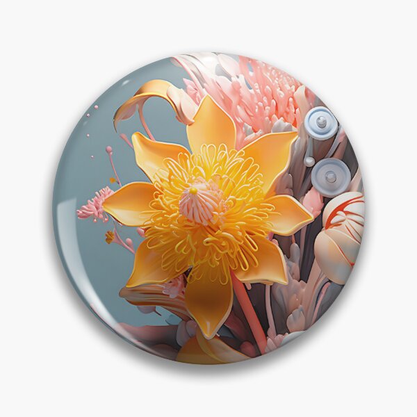 Item preview, Flower glass sculpture - 3D render in pastel colors designed and sold by PoppinArtFox.