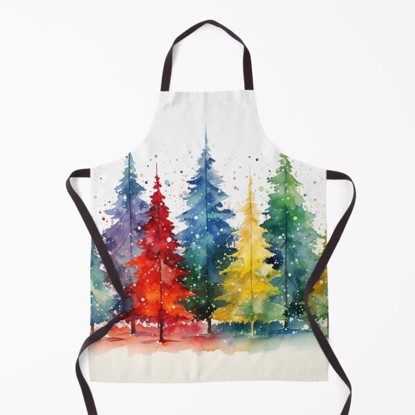 Item preview, Winter wonderland Whimsical colorful Christmas trees art  designed and sold by Inktown.