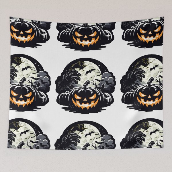 Item preview, Halloween night with bats, pumpkins and spooks designed and sold by AlejaJorgeShop.