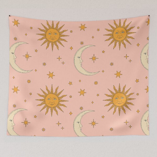 Item preview, Retro Celestial Pattern 02 - Pink designed and sold by Megs Lang.