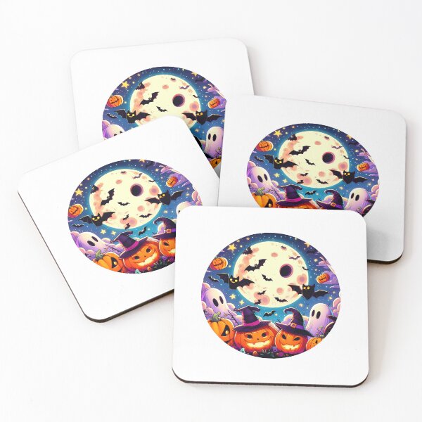 Item preview, Halloween Pumpkin Scene bats spooky ghosts under full moon designed and sold by HeeShirt.