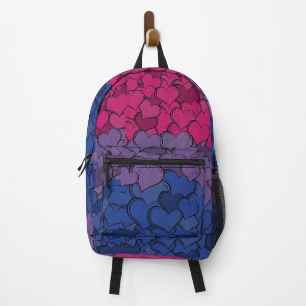 Item preview, Overlapping Hearts in Bisexual Pride Flag Colors designed and sold by LiveLoudGraphic.