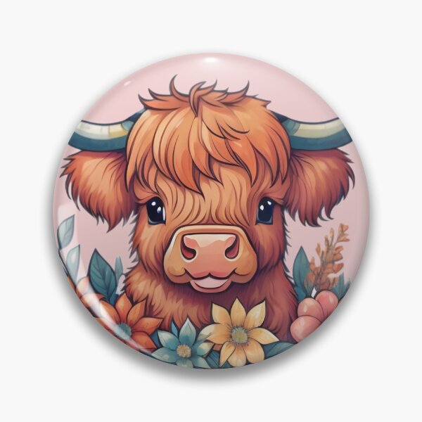 Item preview, Scottish Highland cow inside floral basket designed and sold by Nolan6.