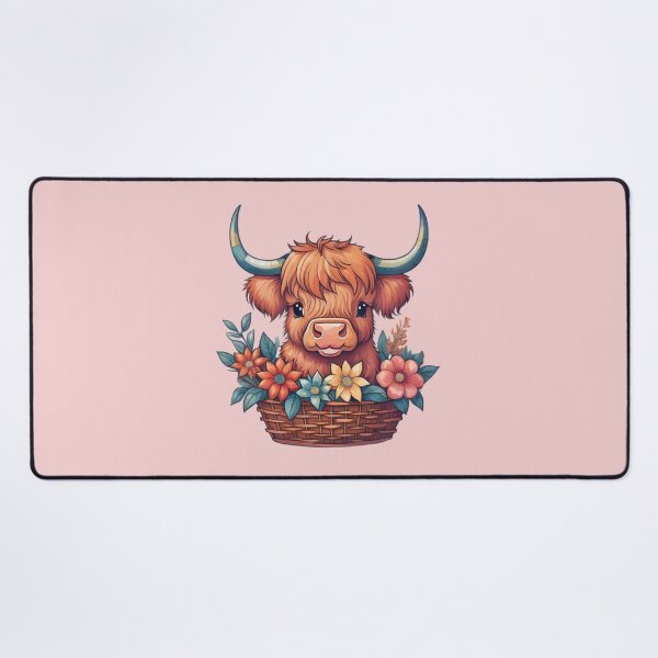 Item preview, Scottish Highland cow inside floral basket designed and sold by Nolan6.