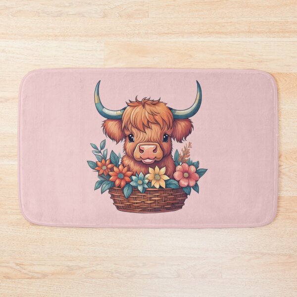 Item preview, Scottish Highland cow inside floral basket designed and sold by Nolan6.