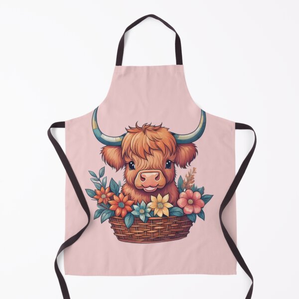 Item preview, Scottish Highland cow inside floral basket designed and sold by Nolan6.