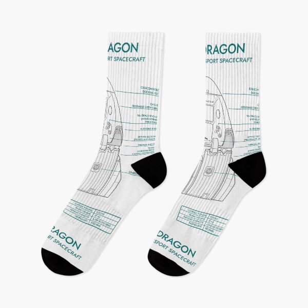 Item preview, Crew Dragon Spacecraft (Grey and Turquoise Blueprint) designed and sold by BGALAXY.