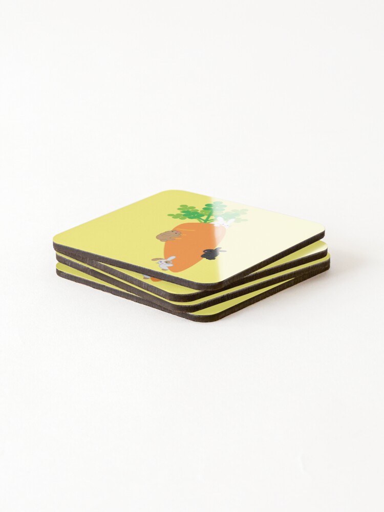 Alternate view of Giant Carrot and Bunnies Coasters (Set of 4)