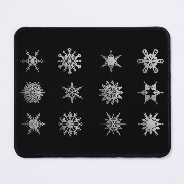 Item preview, 12 geometric snowflakes in black and light grey designed and sold by blursbyai.