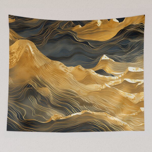 Item preview, abstract topography with gold earthtones designed and sold by dcrc.