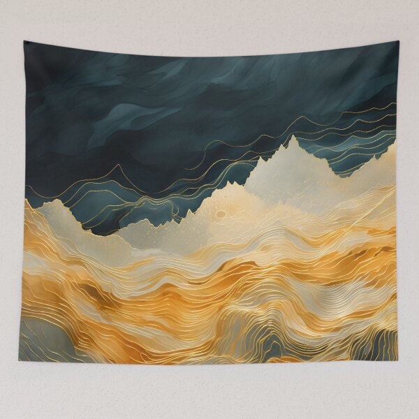 Item preview, abstract topography with gold earthtones designed and sold by dcrc.