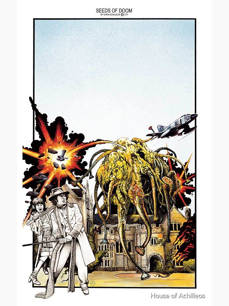 Thumbnail 3 of 3, Sticker, The 4th Doctor and the Seeds of Doom designed and sold by House of Achilleos.