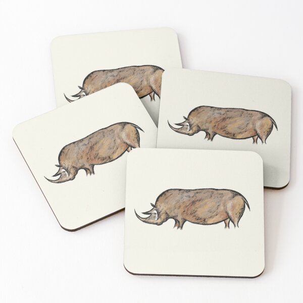 Item preview, Prehistoric cave painting of a rhinoceros from Chauvet Cave designed and sold by archbestos.