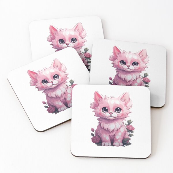 Item preview, Pink Kitten with Flowers Sticker designed and sold by ChrisM63.
