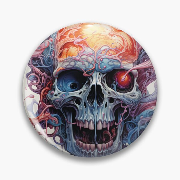 Item preview, Psychedelic Melting Skull designed and sold by Spooky111Realm.