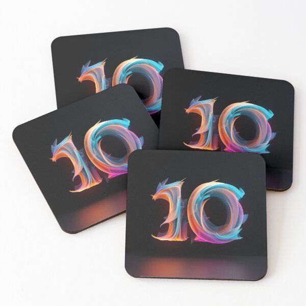 Item preview, Neon Glowing Number 10  designed and sold by FireFXStudio.