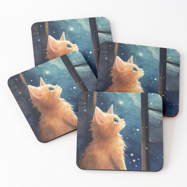 Item preview, Cute cat at night designed and sold by cute-animals99.