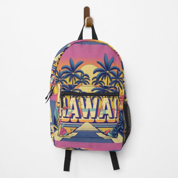 Item preview, Hawai, harbor with palm trees and sunset in the background | Drawing style designed and sold by CircinusStore.