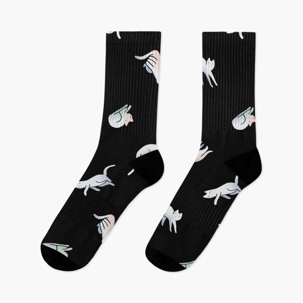 Item preview, White kitty cats on black designed and sold by kostolom3000.