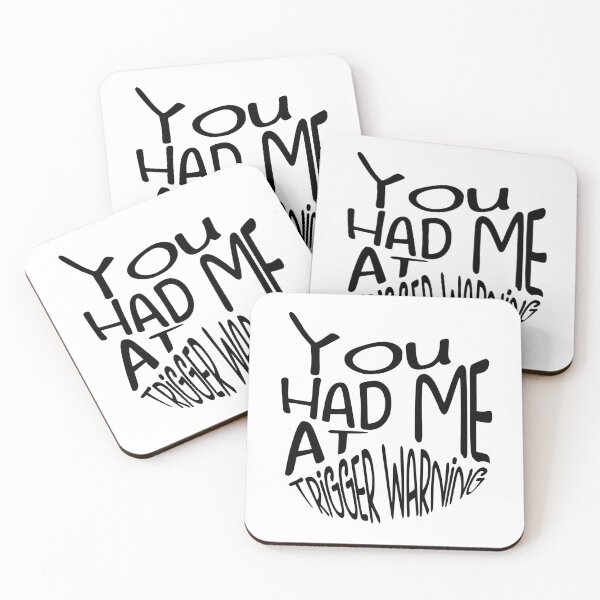 Item preview, You Had Me At Trigger Warning Sticker designed and sold by pugshowsfashion.