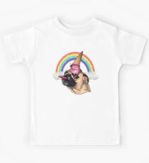 Cute Icecream rainbow pug Kids Tee