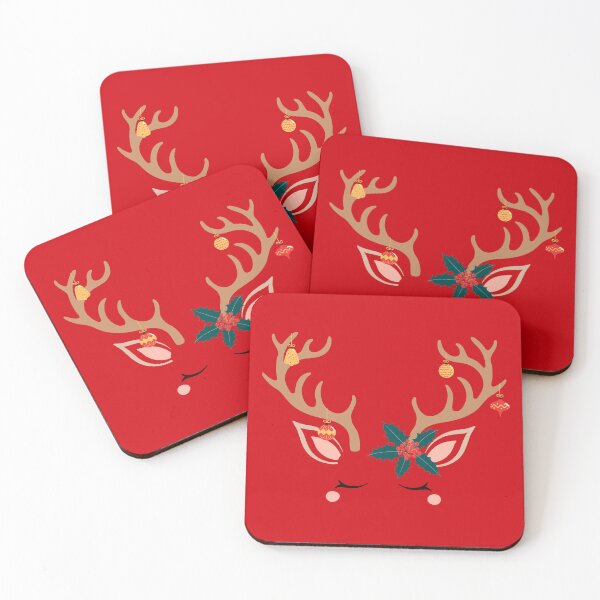 Item preview, Adorable Reindeer Face design Christmas Deer Xmas Print designed and sold by LionessLove.