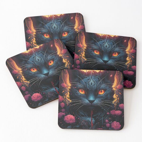 Item preview, Mystical Feline Elegance Amidst Roses designed and sold by Spooky111Realm.