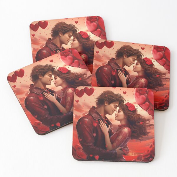 Item preview, Couple in love surrounded by hearts. designed and sold by Julia-Litvishka.
