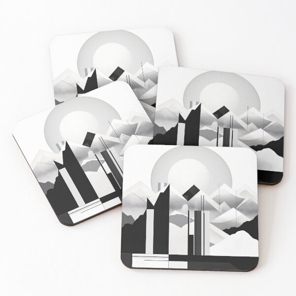 Item preview, Explore "Simplistic & Minimalistic Snowy Winter Alps" with Bauhaus Flair designed and sold by ArtificialGenes.