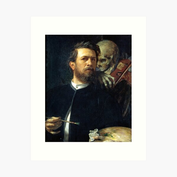 Item preview, Self Portrait With Death Playing the Fiddle - Arnold Bocklin designed and sold by forgottenbeauty.