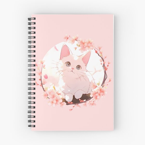 Item preview, Anime Cherry Blossom White Cat designed and sold by BadLuckByDesign.
