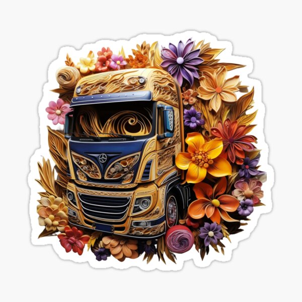 StickerTalk 4inx4in Orange Flower Sticker Vinyl Tumbler Decal Floral Vehicle Stickers 122175414