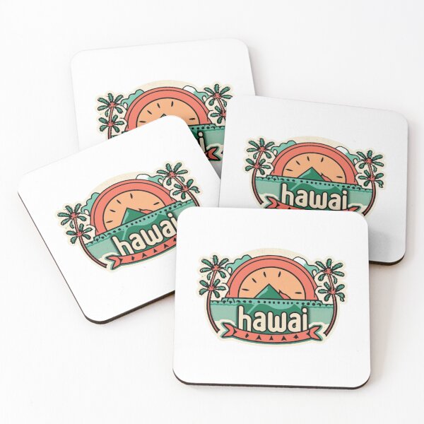Item preview, Hawai, palm trees, mountains and a simple sunset | Drawing style designed and sold by CircinusStore.