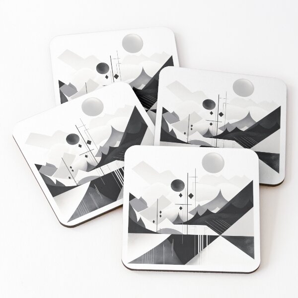 Item preview, Explore "Simplistic & Minimalistic Snowy Winter Alps" with Bauhaus Flair designed and sold by ArtificialGenes.