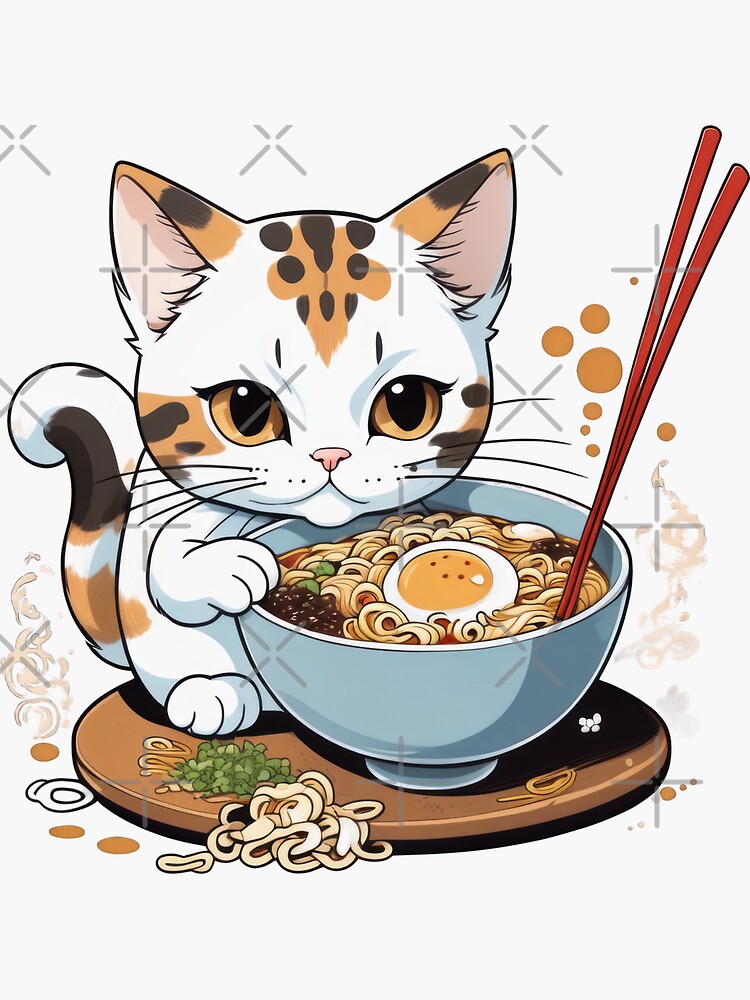 Cute Ramen Cat Bowl Premium T-Shirt - Kitten Noodle Food Cute Ramen Cat Bowl Premium T-Shirt - Kitten Noodle Food