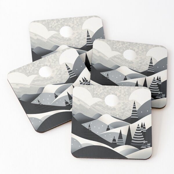 Item preview, Explore "Simplistic & Minimalistic Snowy Winter Alps" with Bauhaus Flair designed and sold by ArtificialGenes.
