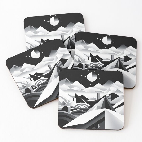 Item preview, Explore "Simplistic & Minimalistic Snowy Winter Alps" with Bauhaus Flair designed and sold by ArtificialGenes.