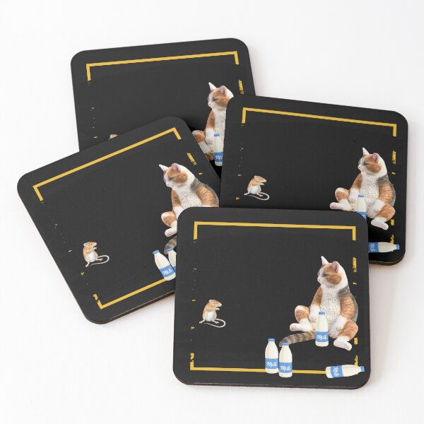 Item preview, cat drinking milk designed and sold by Moris-shop.