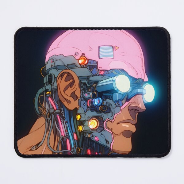 Item preview, Cyberpunk Cyborg Man with Headlights for Eyes designed and sold by TokyoTales.