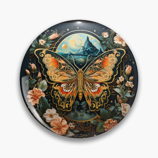 Item preview, Lunar Moth Night Forest Art Print designed and sold by FoxTreeDesign.