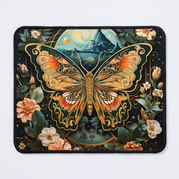 Item preview, Lunar Moth Night Forest Art Print designed and sold by FoxTreeDesign.