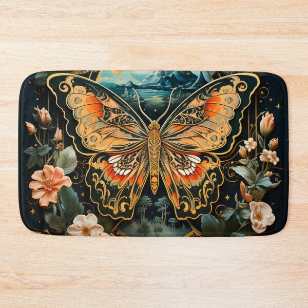 Item preview, Lunar Moth Night Forest Art Print designed and sold by FoxTreeDesign.