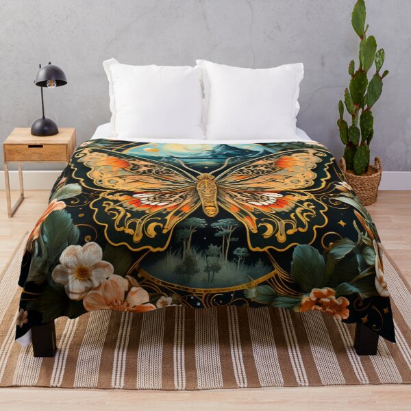 Item preview, Lunar Moth Night Forest Art Print designed and sold by FoxTreeDesign.