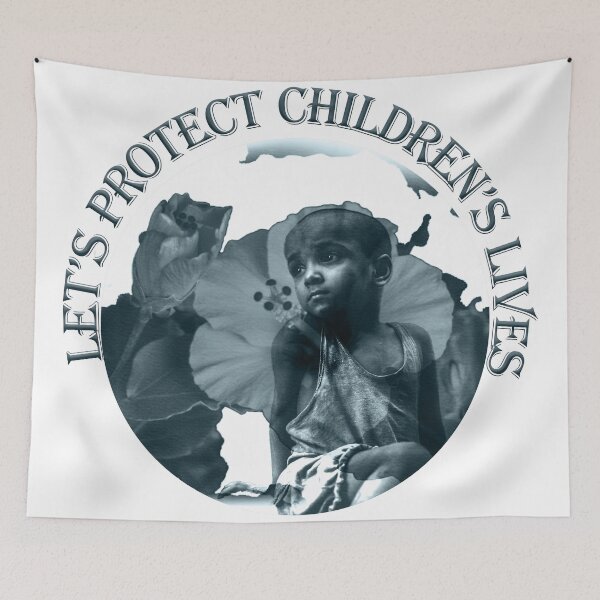 Item preview, Let's protect children's lives like flowers without destroying them designed and sold by Bigrow.