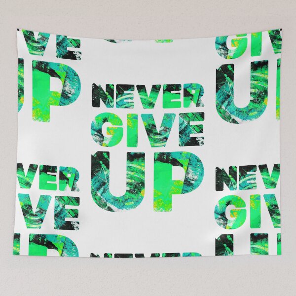 Item preview, never give up, t-shirt  designed and sold by Anastasiia Lang.