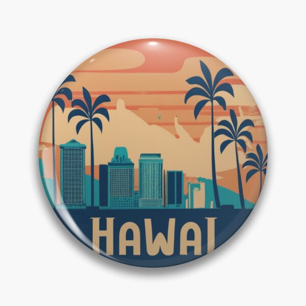 Item preview, Hawai, el centro de Honolulu con palmeras | Estilo de dibujo designed and sold by CircinusStore.